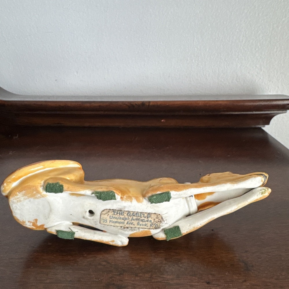 6.5" Staffordshire Porcelain Greyhound Dog - Picture 8 of 13